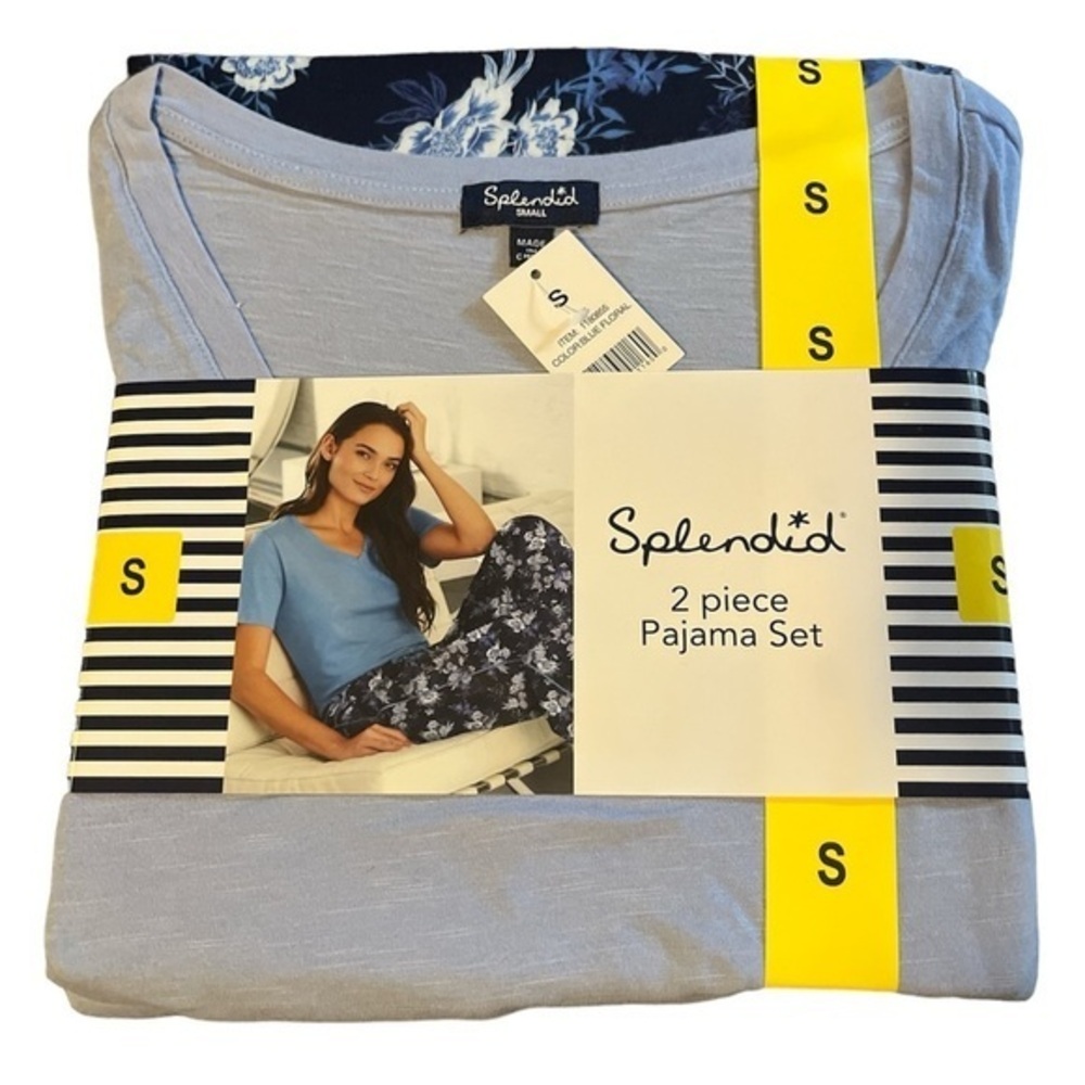 3/25$ (Mix)Splendid, 2 piece Pajama Set, Size S,  Blue Floral